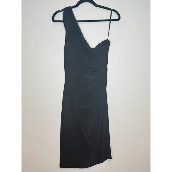 Lauren Ralph Lauren One Shoulder Little Black Dress Semi Formal SIZE 16 - Picture 1 of 5
